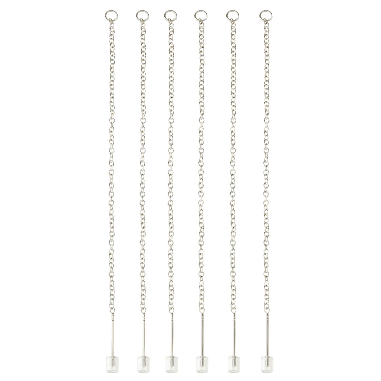 12 Packs: 6 ct. (72 total) Silver Earring Threads with Ring by Bead Landing™